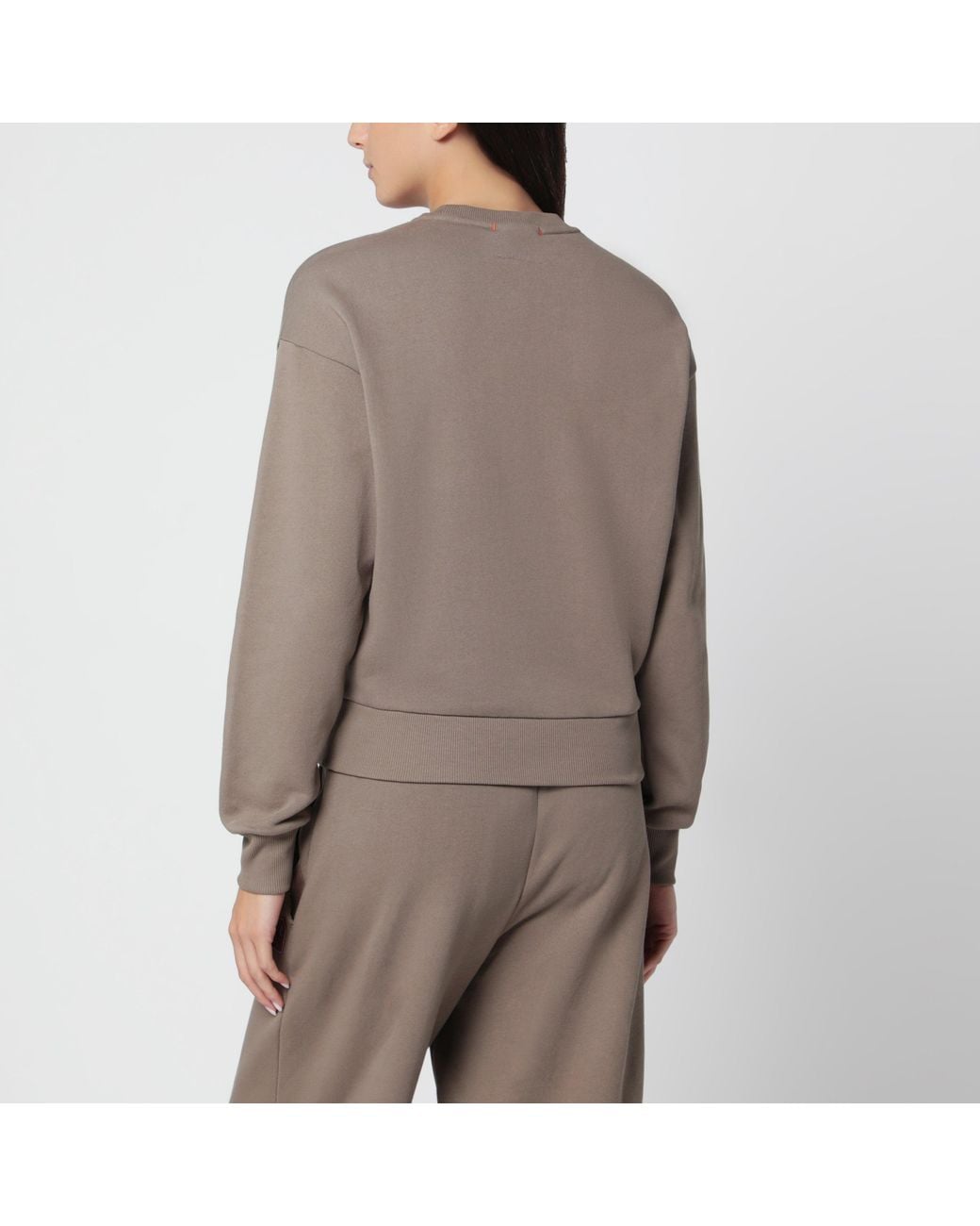 Parajumpers Brown Slate Mud Cotton Crew-Neck Sweatshirt