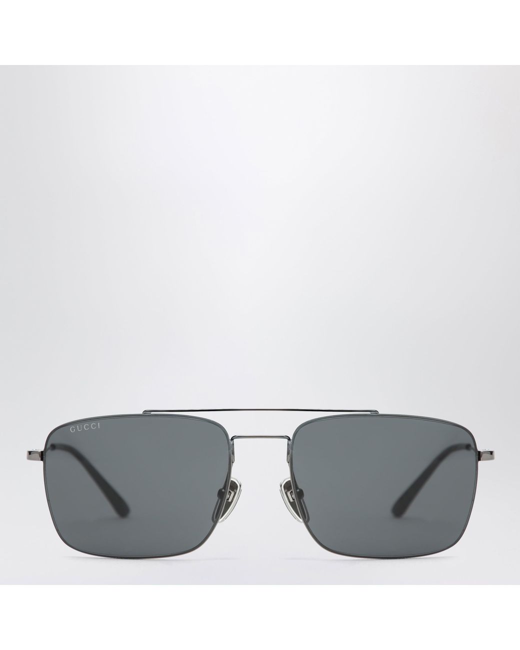 Gucci Gray Ruthenium Metal Navigator Sunglasses