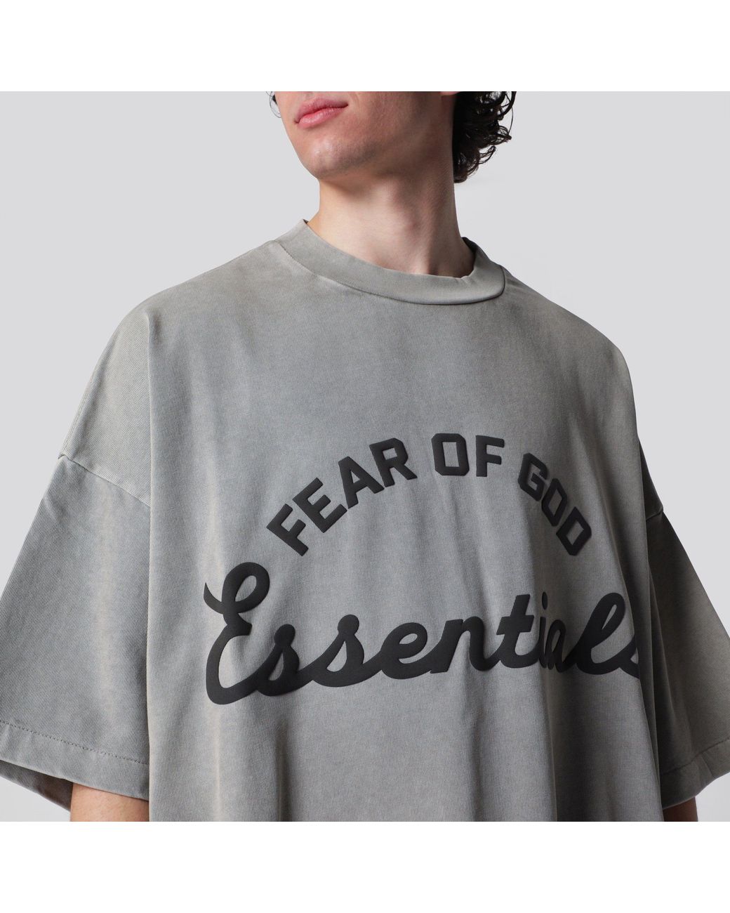 Fear Of God Gray Training 90S Faded Cotton Jersey T-Shirt for men
