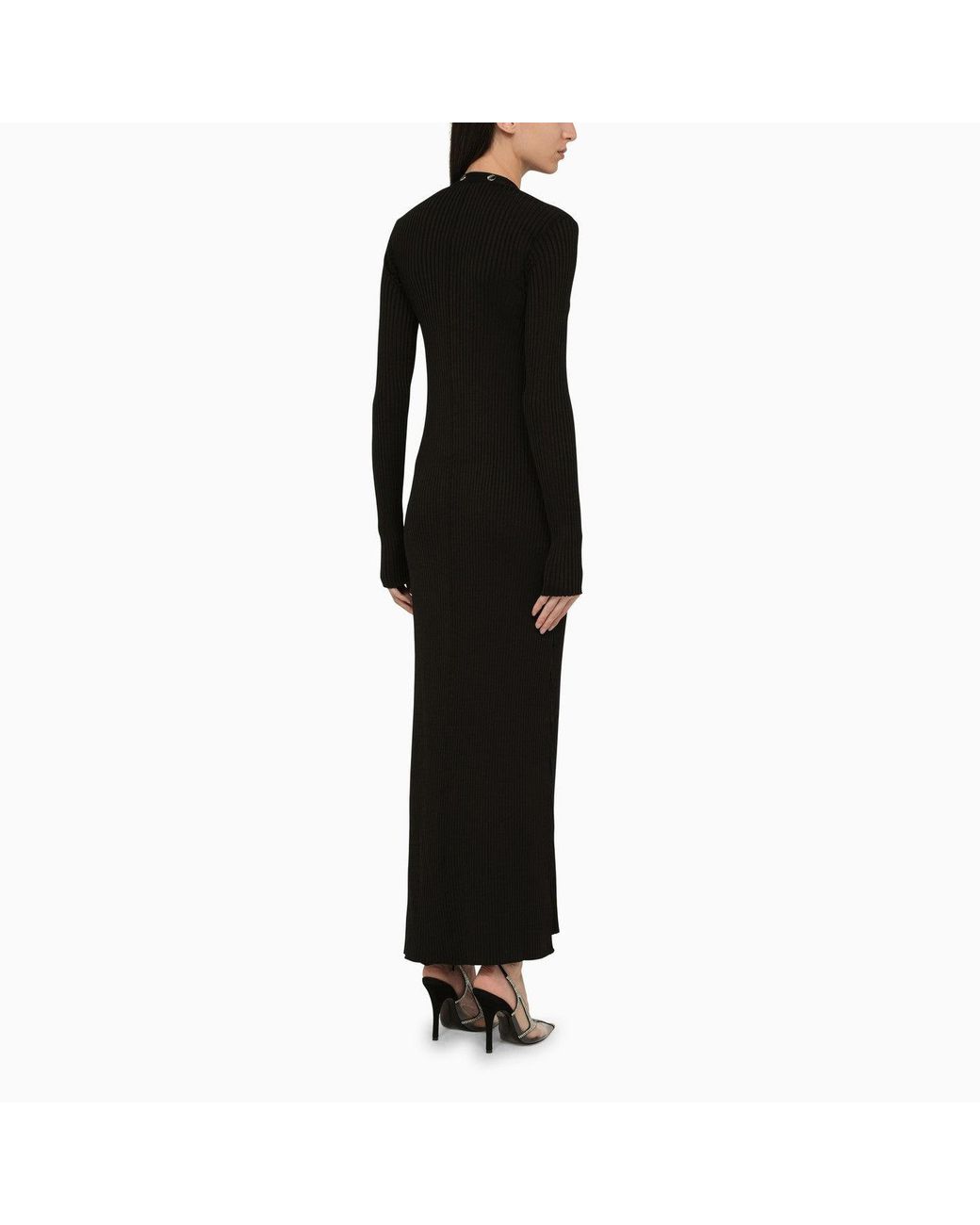 The Attico Black Viscose Long Cardigan