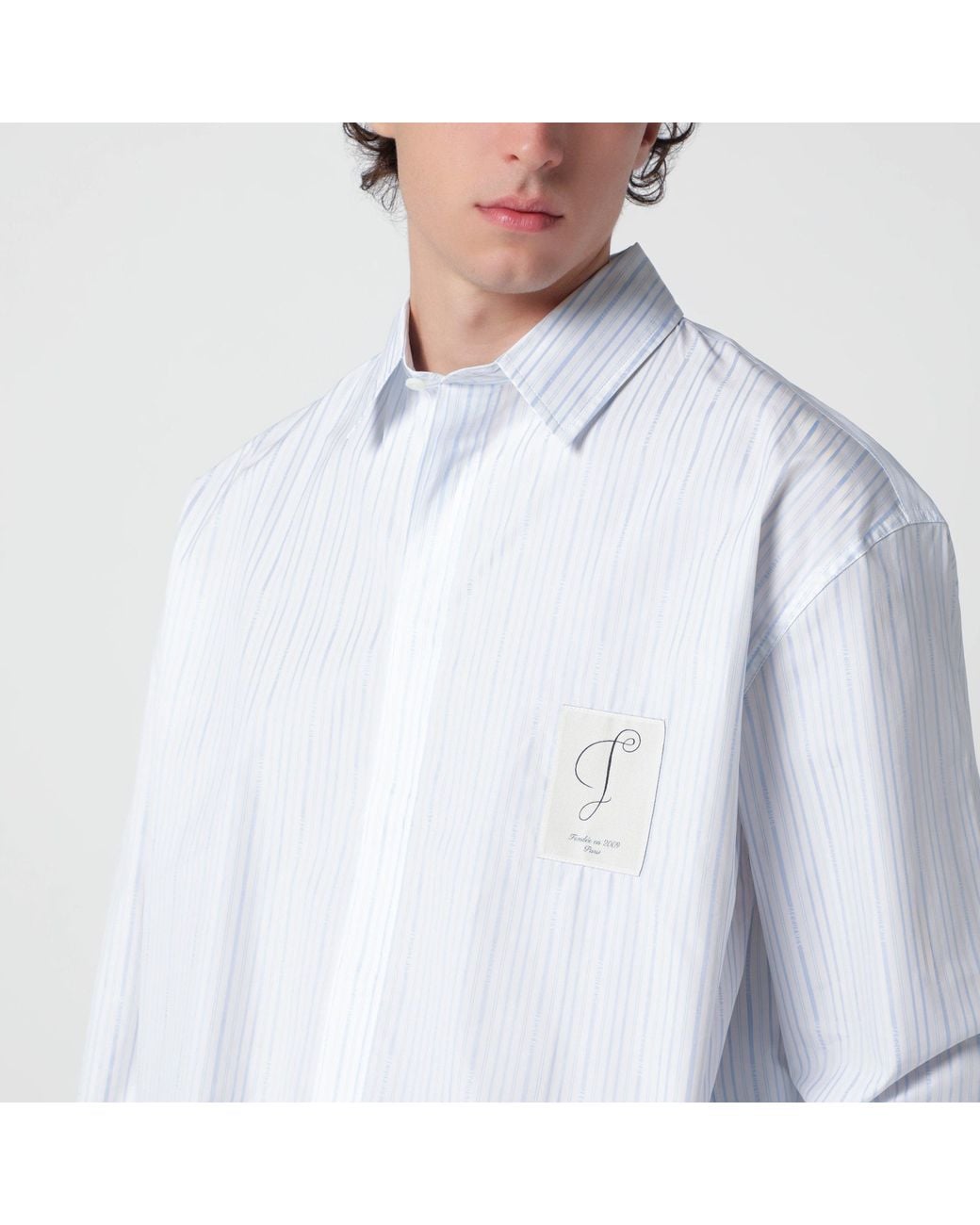 Jacquemus White Striped Simon Cotton Shirt for men