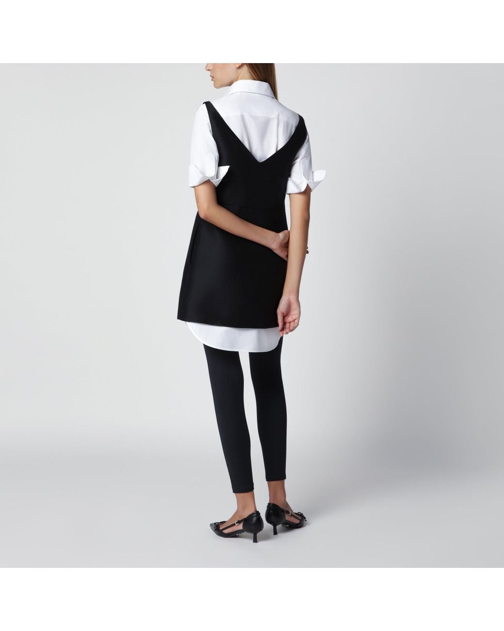 Balenciaga Black Hybrid Chemisier Mini Dress