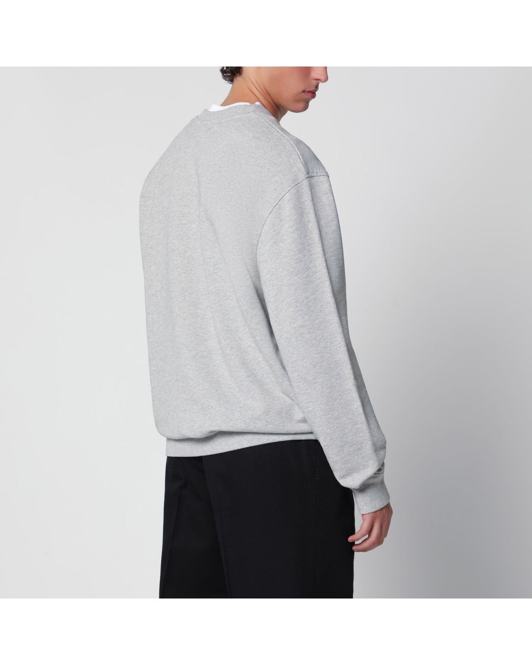 AMI Gray Ami De Caur Crewneck Sweatshirt for men
