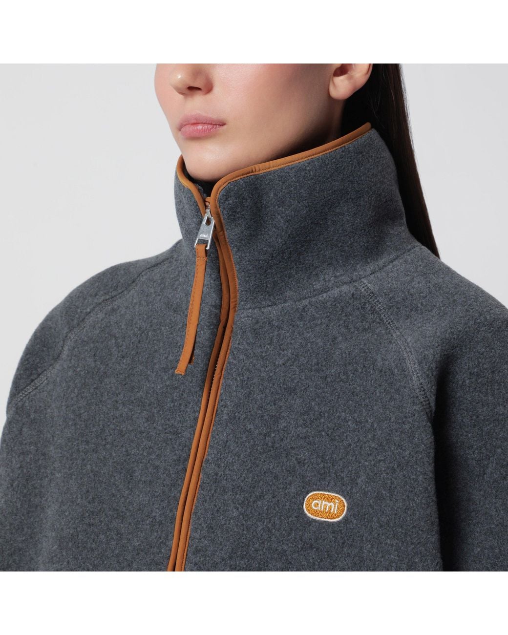 Ami Paris Ash Fleece Sweatshirt With Ami Patch in Blue | Lyst UK
