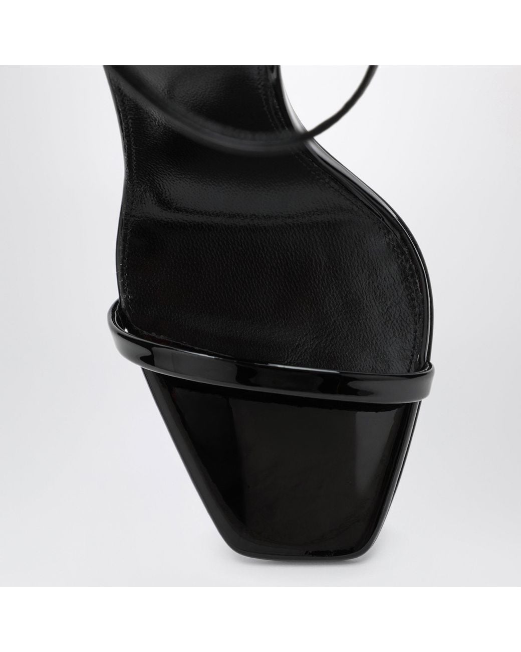 Saint Laurent Black Opyum Patent Leather Sandals