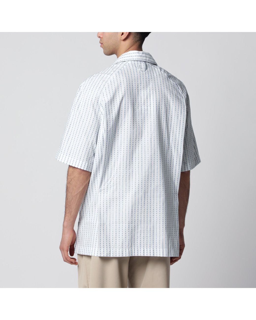 Jacquemus White Romarin Short-Sleeve Cotton Shirt for men