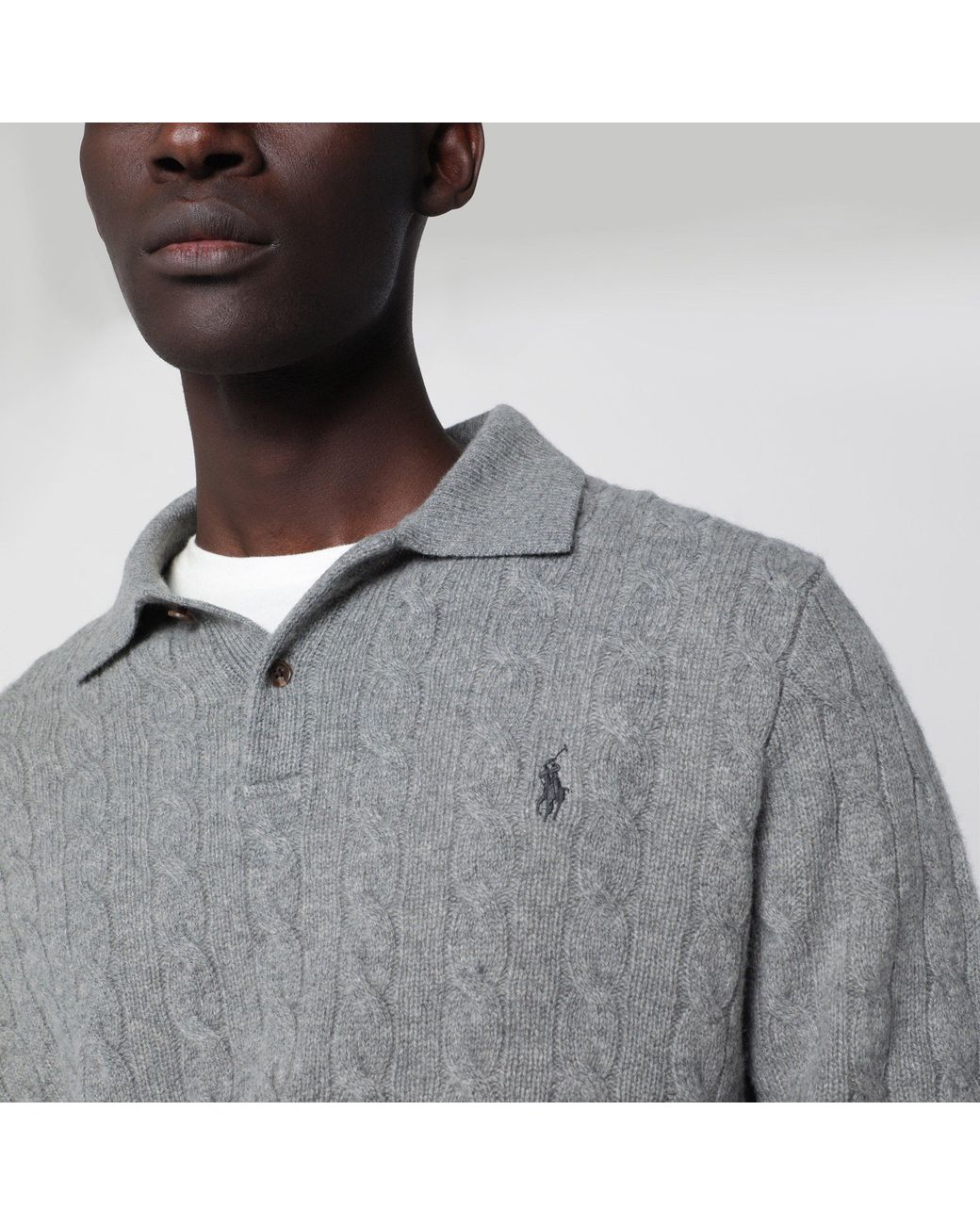 Polo Ralph Lauren Gray Cable Knit Sweater for men