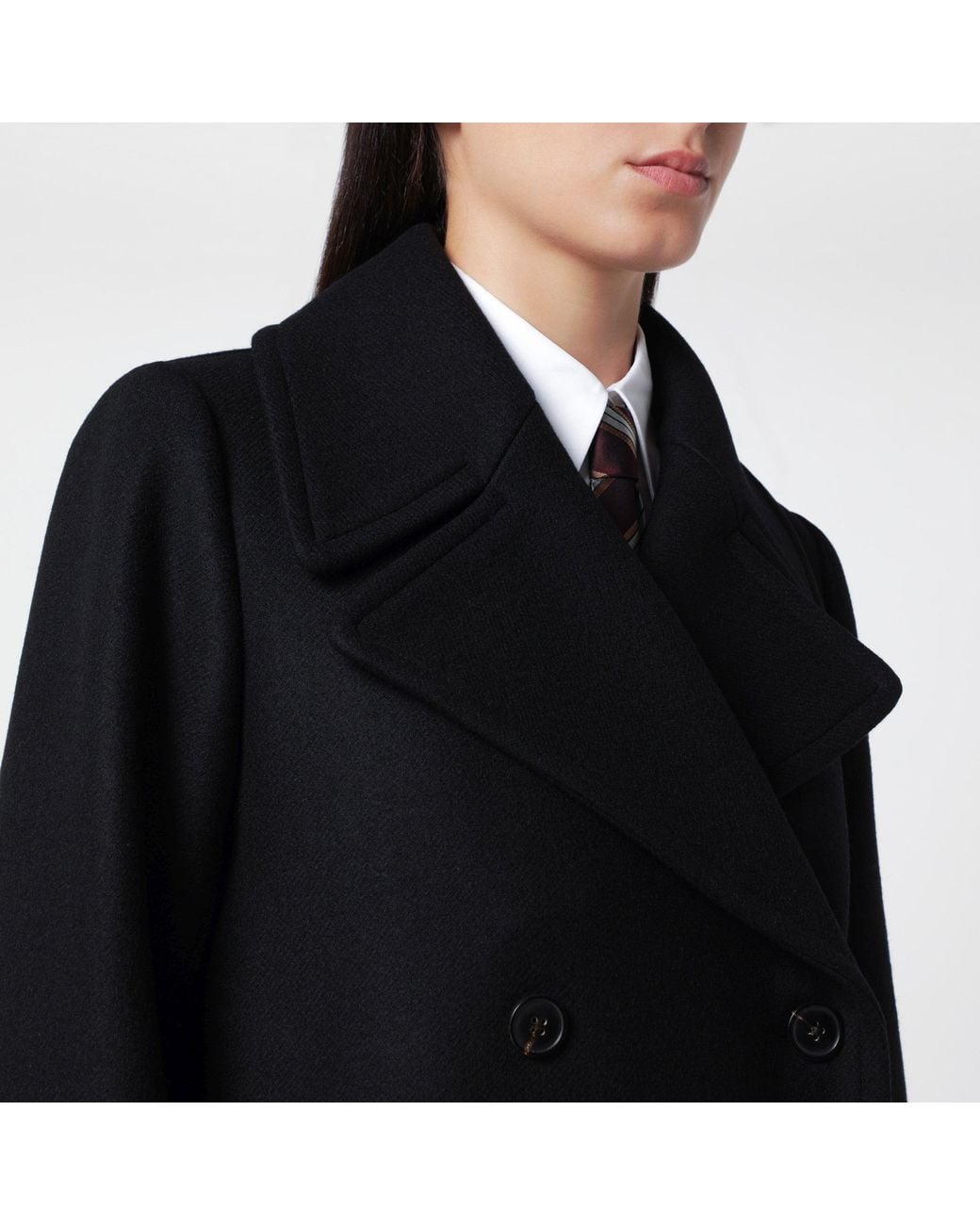 Dries Van Noten Black Double-Breasted Coat