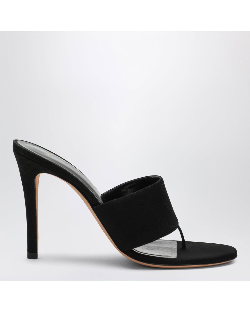 Jude Black Nubuck Leather Thong Sandals