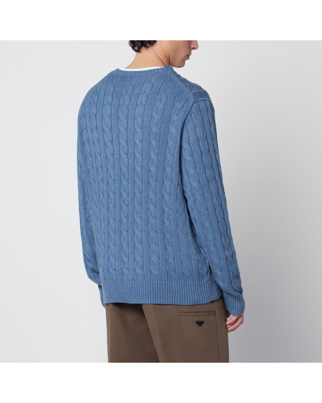 Polo Ralph Lauren Blue Cable-Knit Cotton Sweater for men
