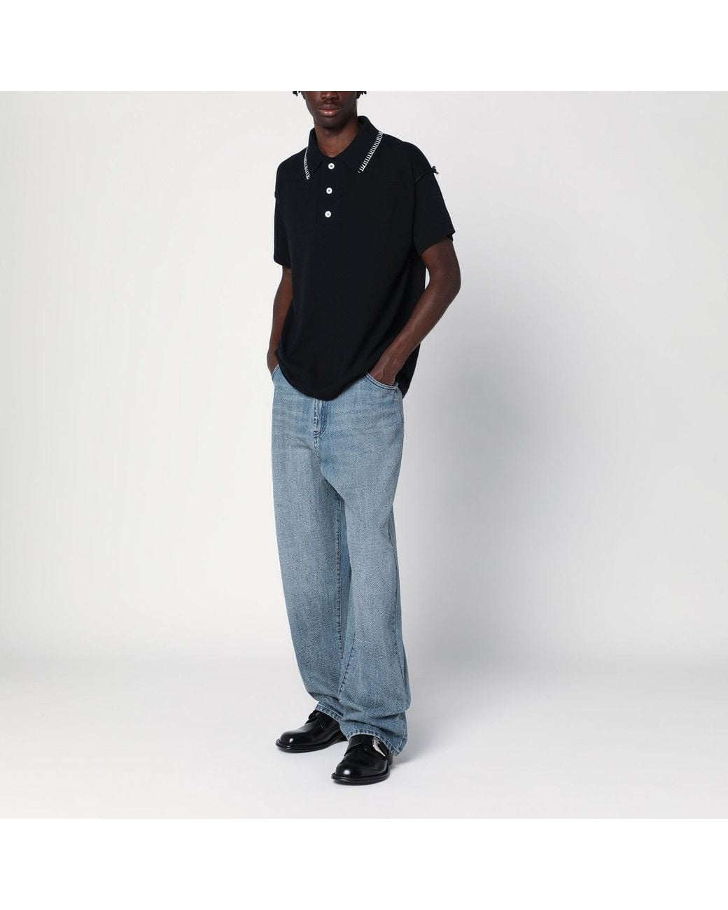 NAMACHEKO Blue Wide Jeans for men