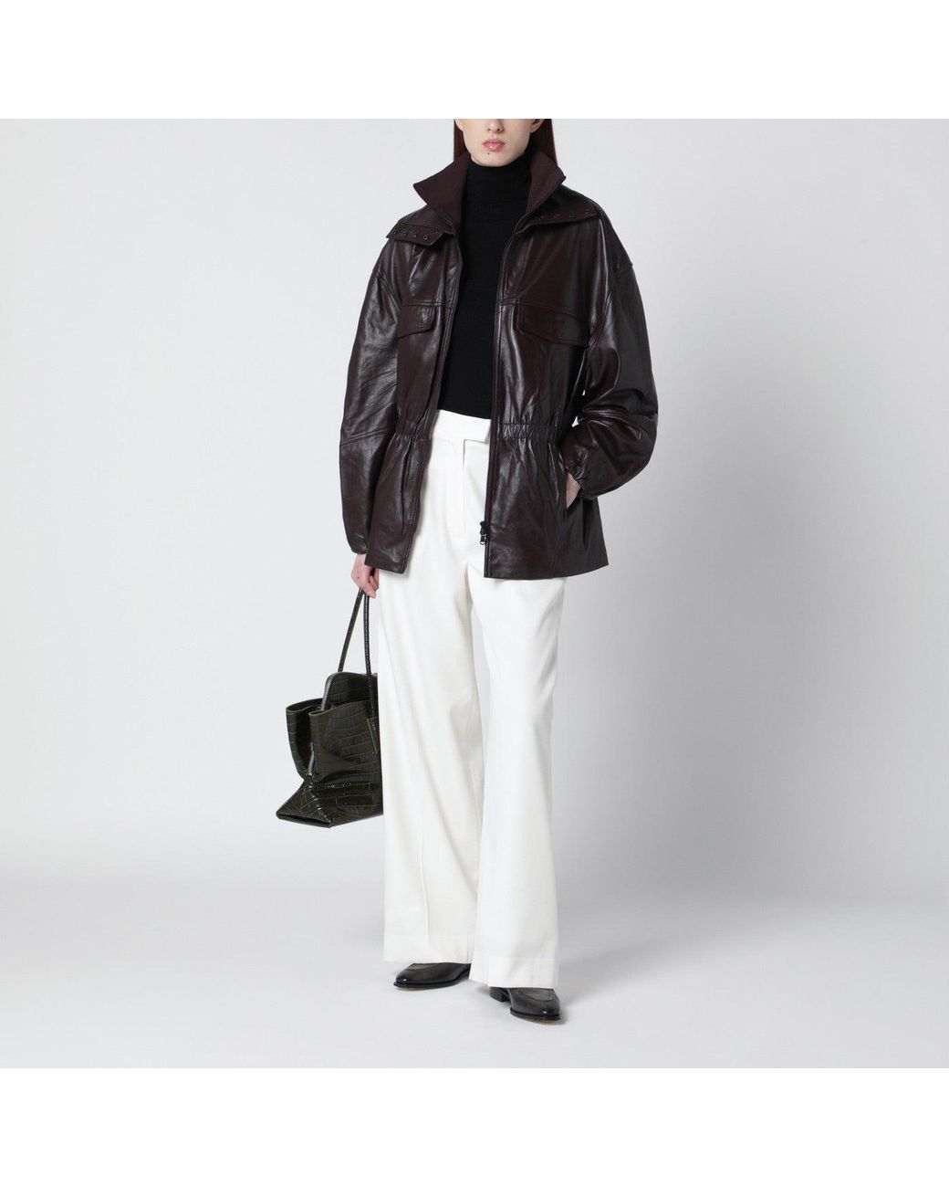 Frankie Shop White Brickell Wool-blend Trousers