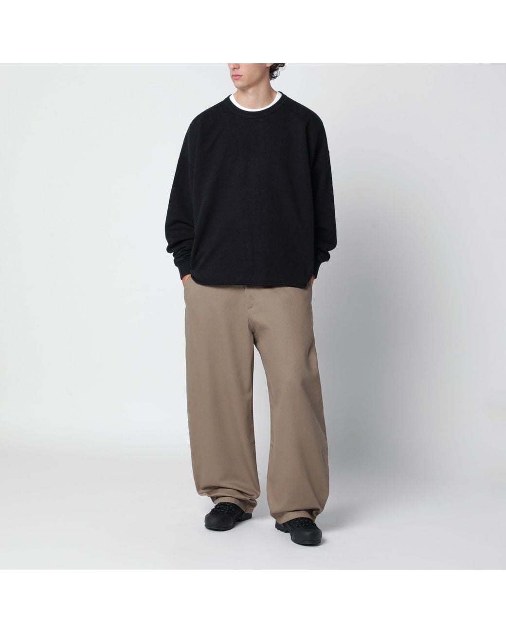YMC Black Cotton Crew-Neck Sweatshirt for men