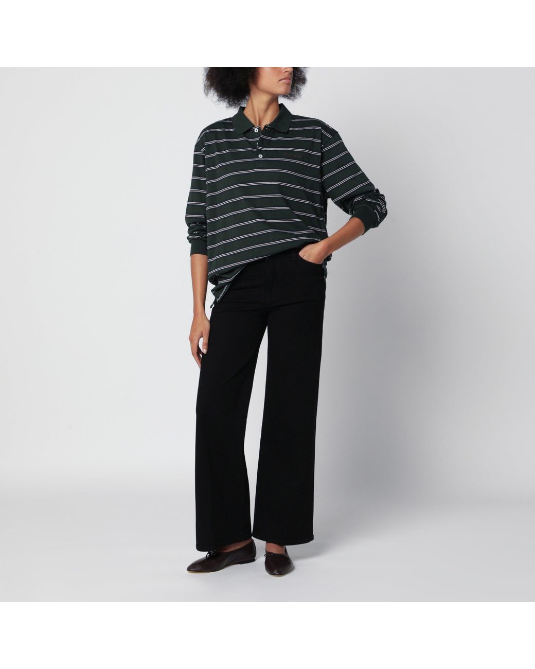 FRAME Black Le Slim Palazzo Trousers