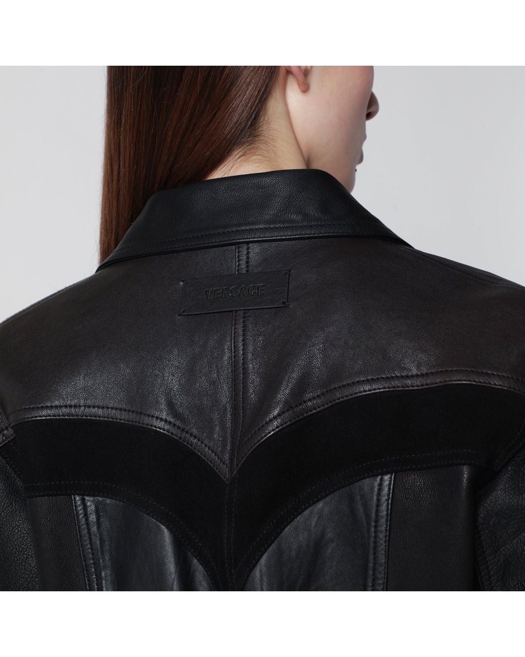 Versace Black Slim Leather Blouson