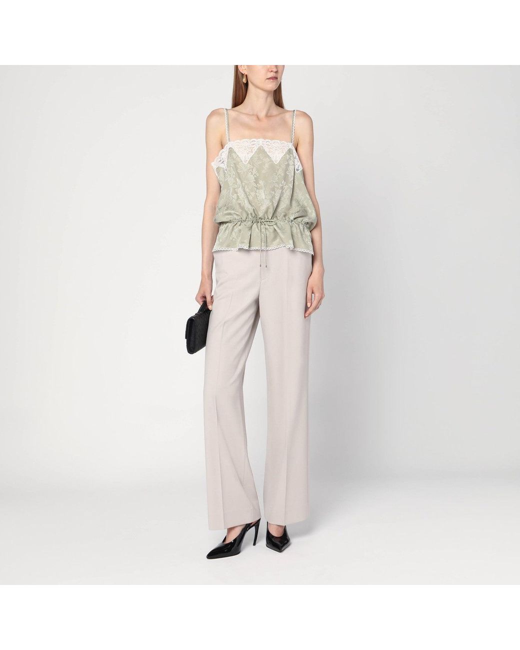 Victoria Beckham Natural Pumice-Coloured Trousers