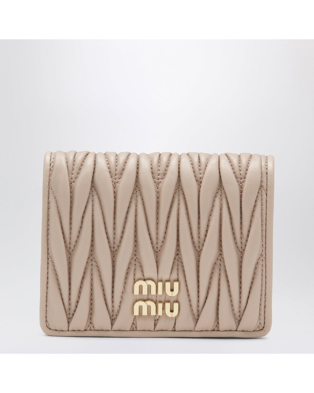 Miu Miu Natural Powder Matelassé Nappa Leather Wallet