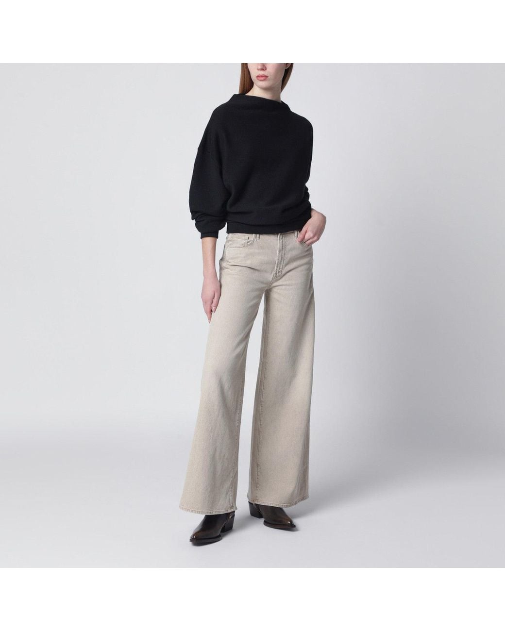 6397 Black Draped Sweatshirt