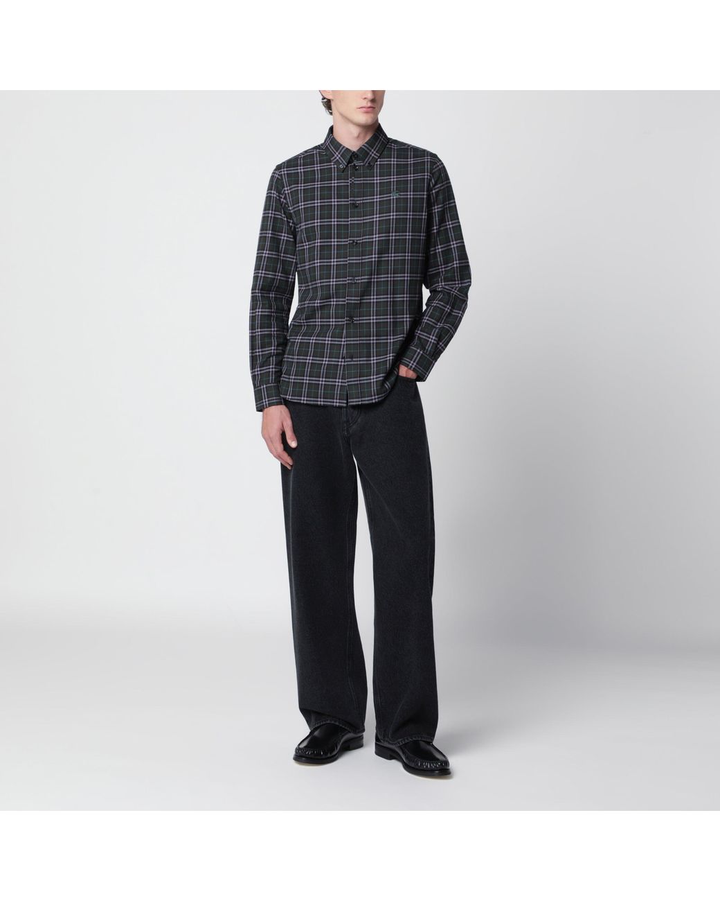 Burberry Black Marsh Check Cotton Shirt for men