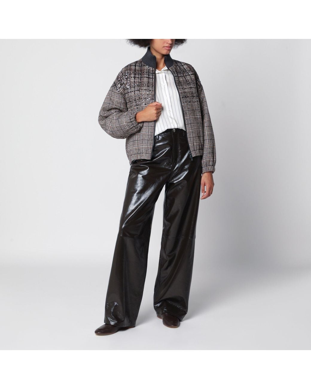 Brunello Cucinelli Gray Dazzling Dégradé Bomber Jacket