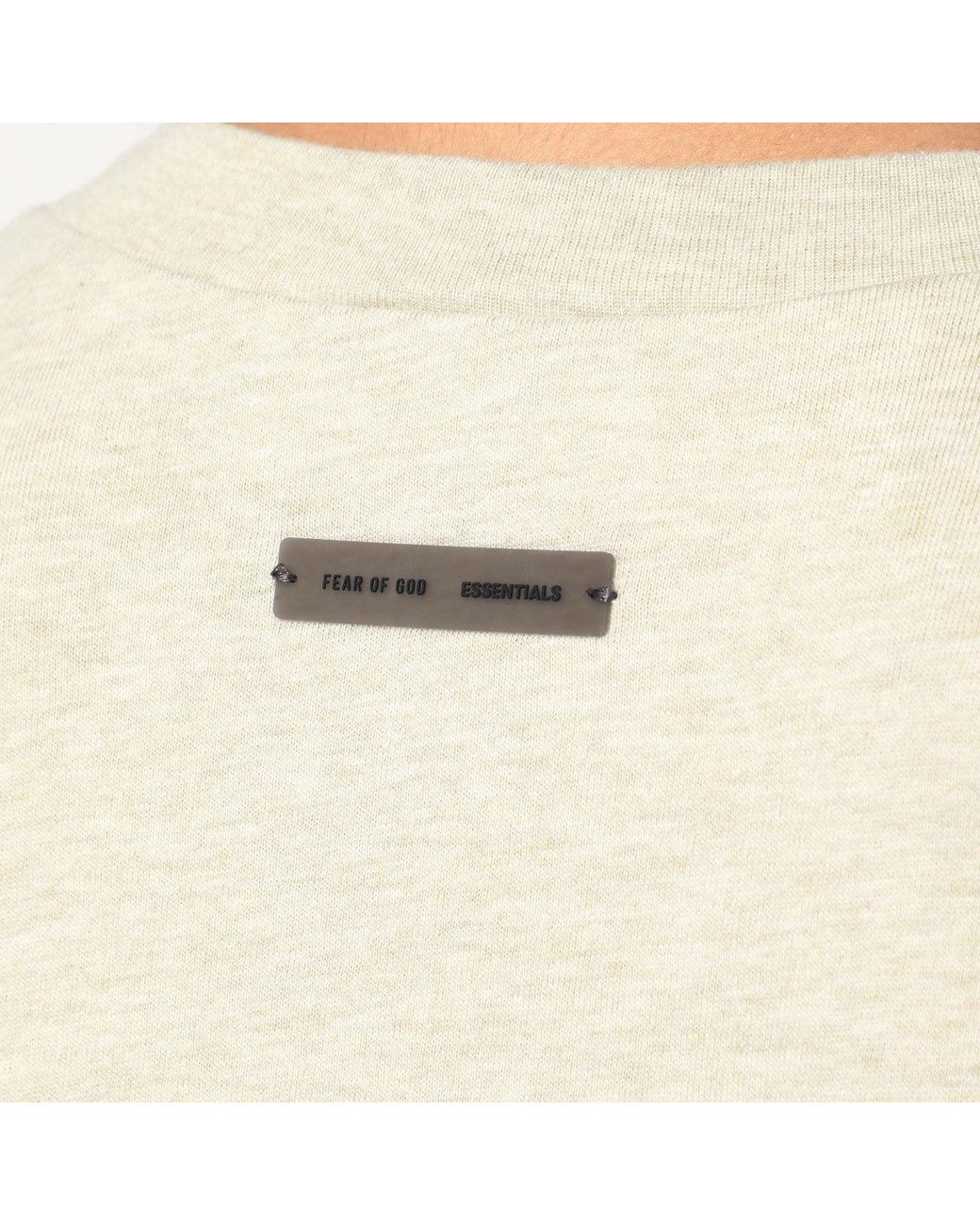 Fear Of God Natural Oversized Greige Cotton-Blend T-Shirt