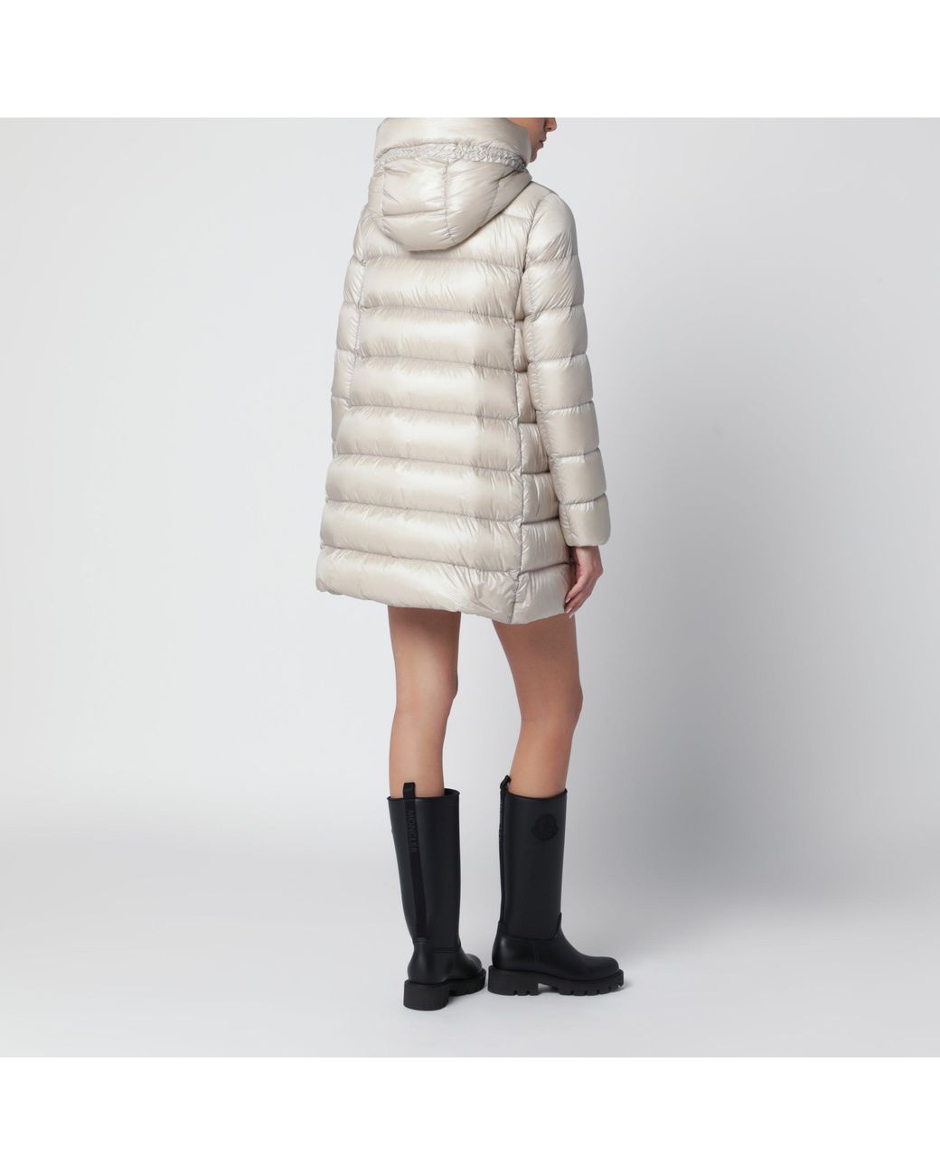 Moncler Natural Pearl Nylon Laqué Down Jacket