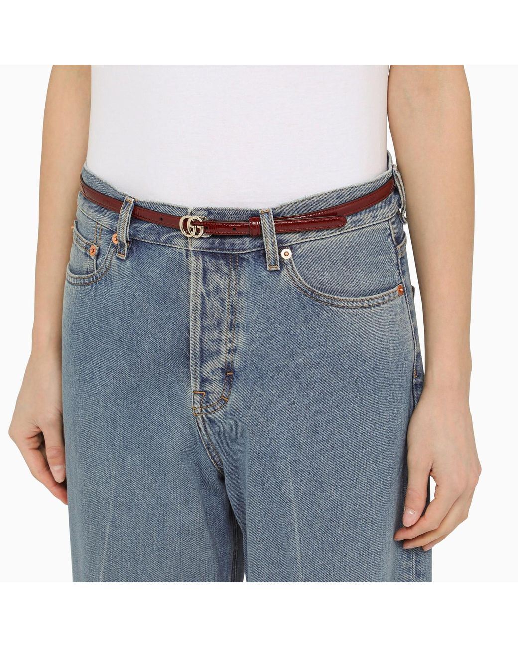 【関税込み】gucci 'Gucci Rosso Ancora' jeans Gucci Jeans | italist