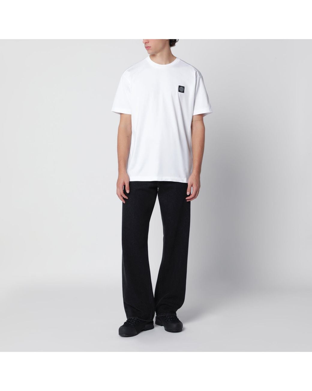 Stone Island White Slim-Fit Cotton T-Shirt for men