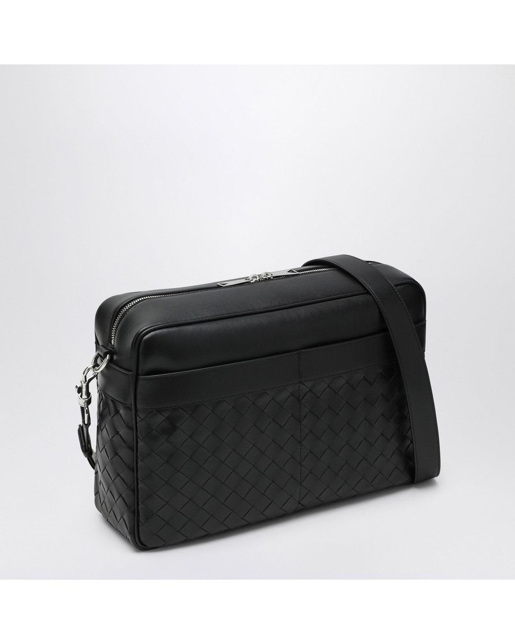 Bottega Veneta Black Intrecciato Camera Bag for men