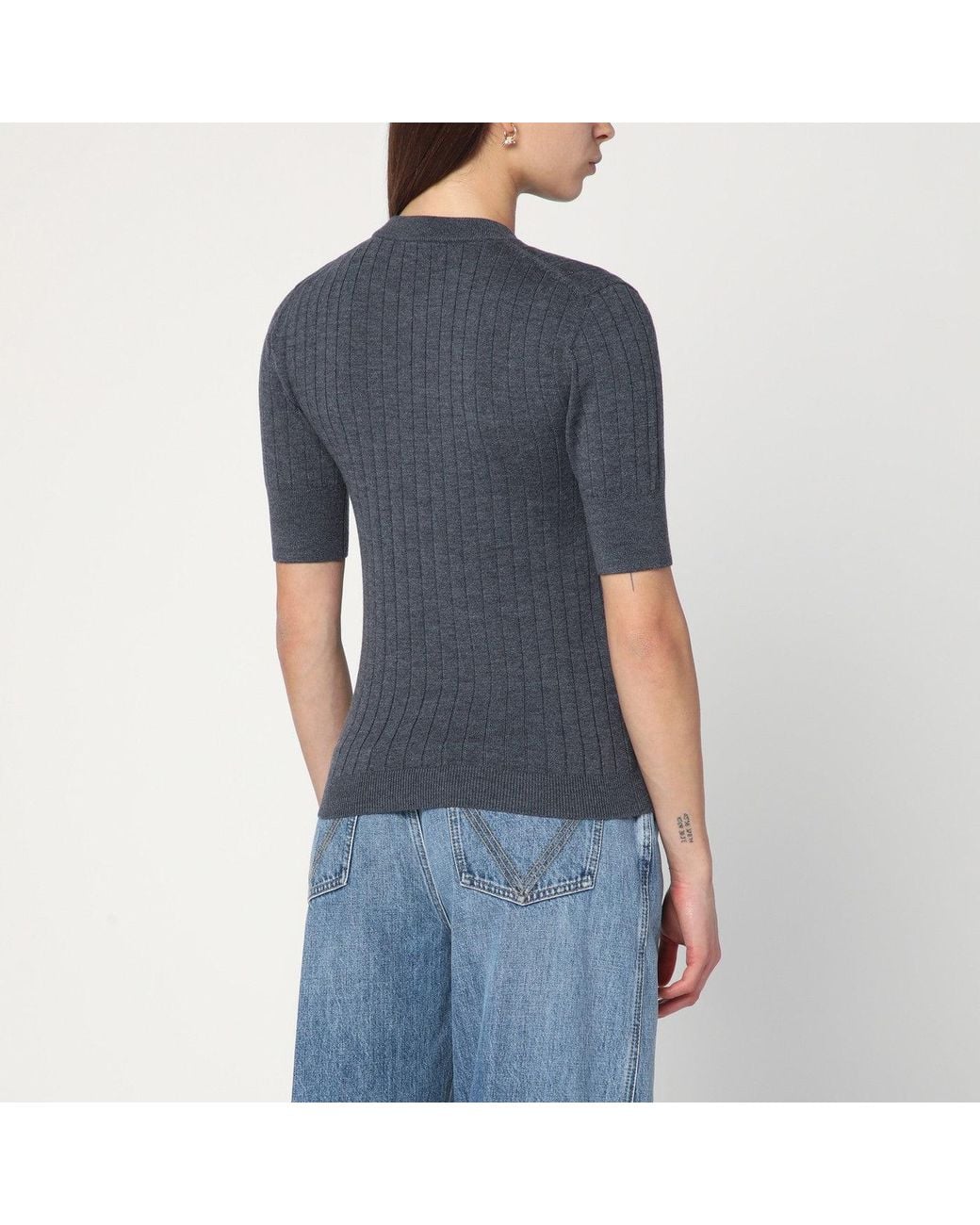 Bottega Veneta Gray Anthracite Wool Sweater