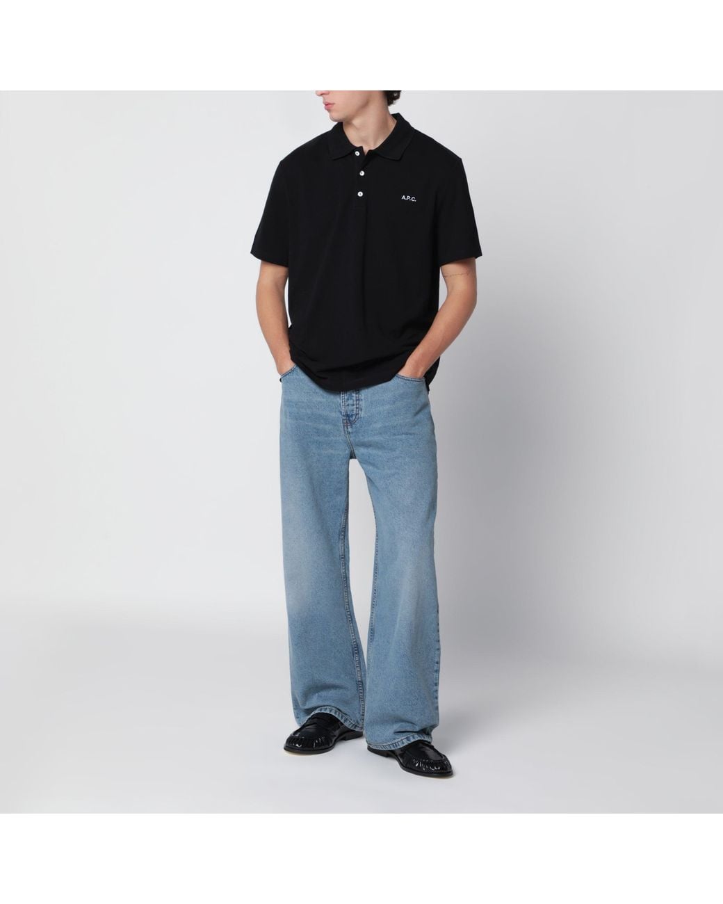 Polo Nera di A.P.C. in Black da Uomo