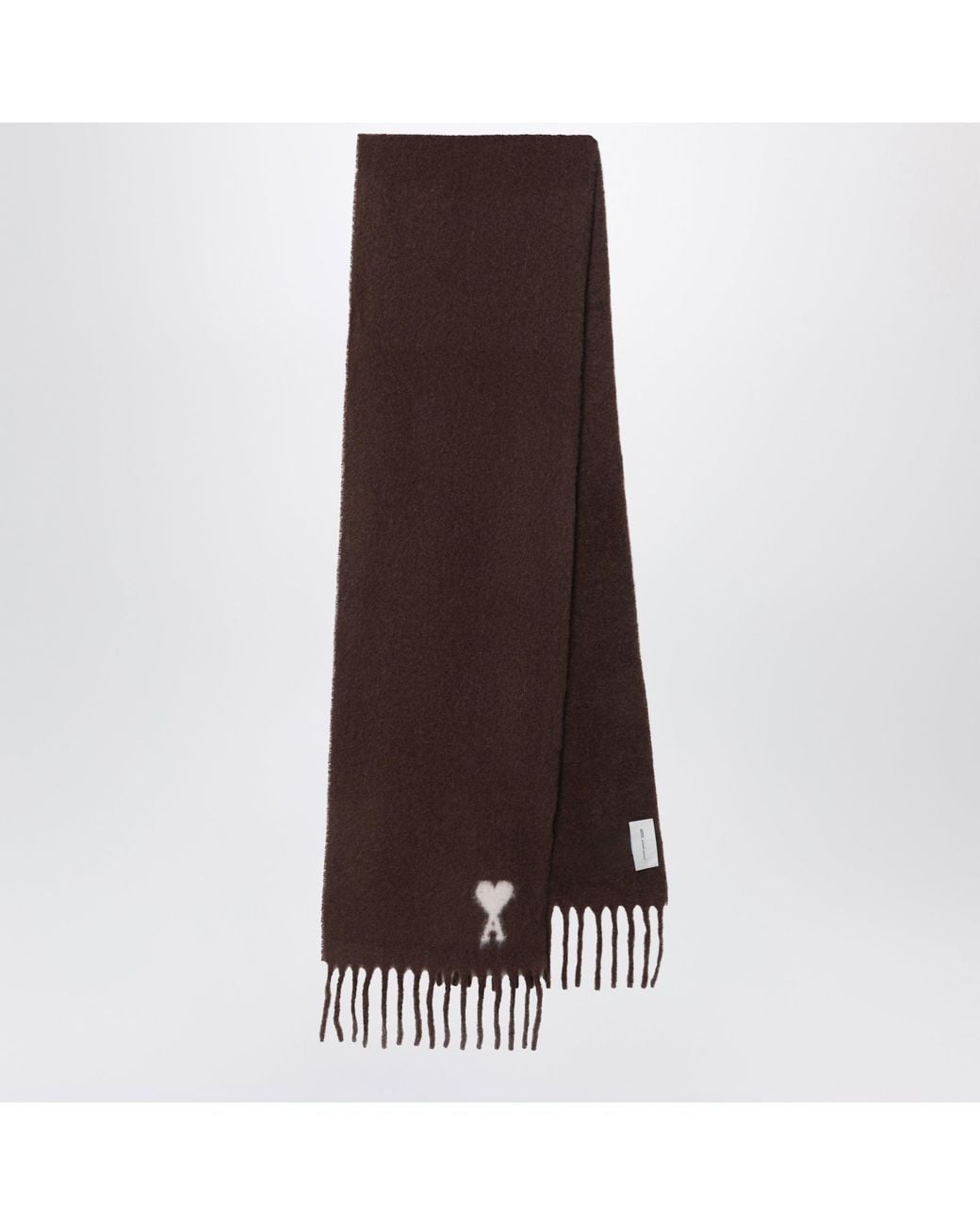 AMI Brown Ami De Coeur Scarf for men