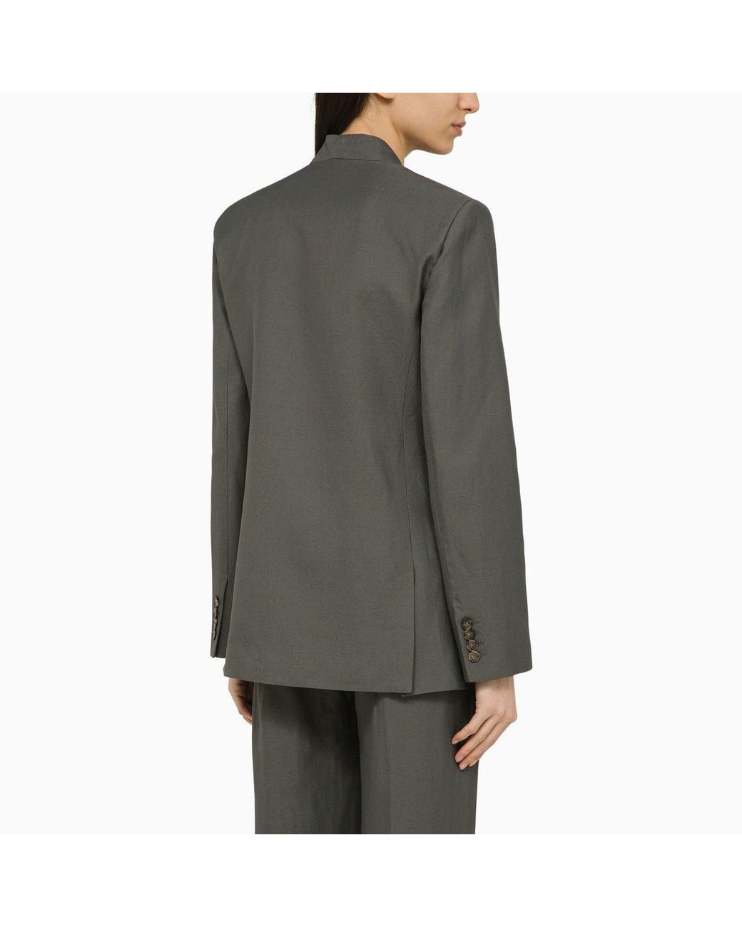 Loulou de Saison Gray Sandyato Single-Breasted Blazer