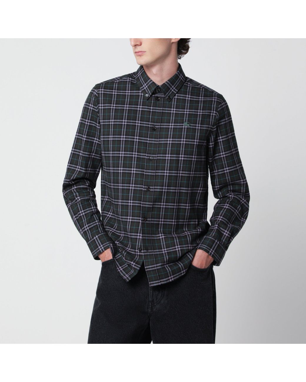 Burberry Black Marsh Check Cotton Shirt for men