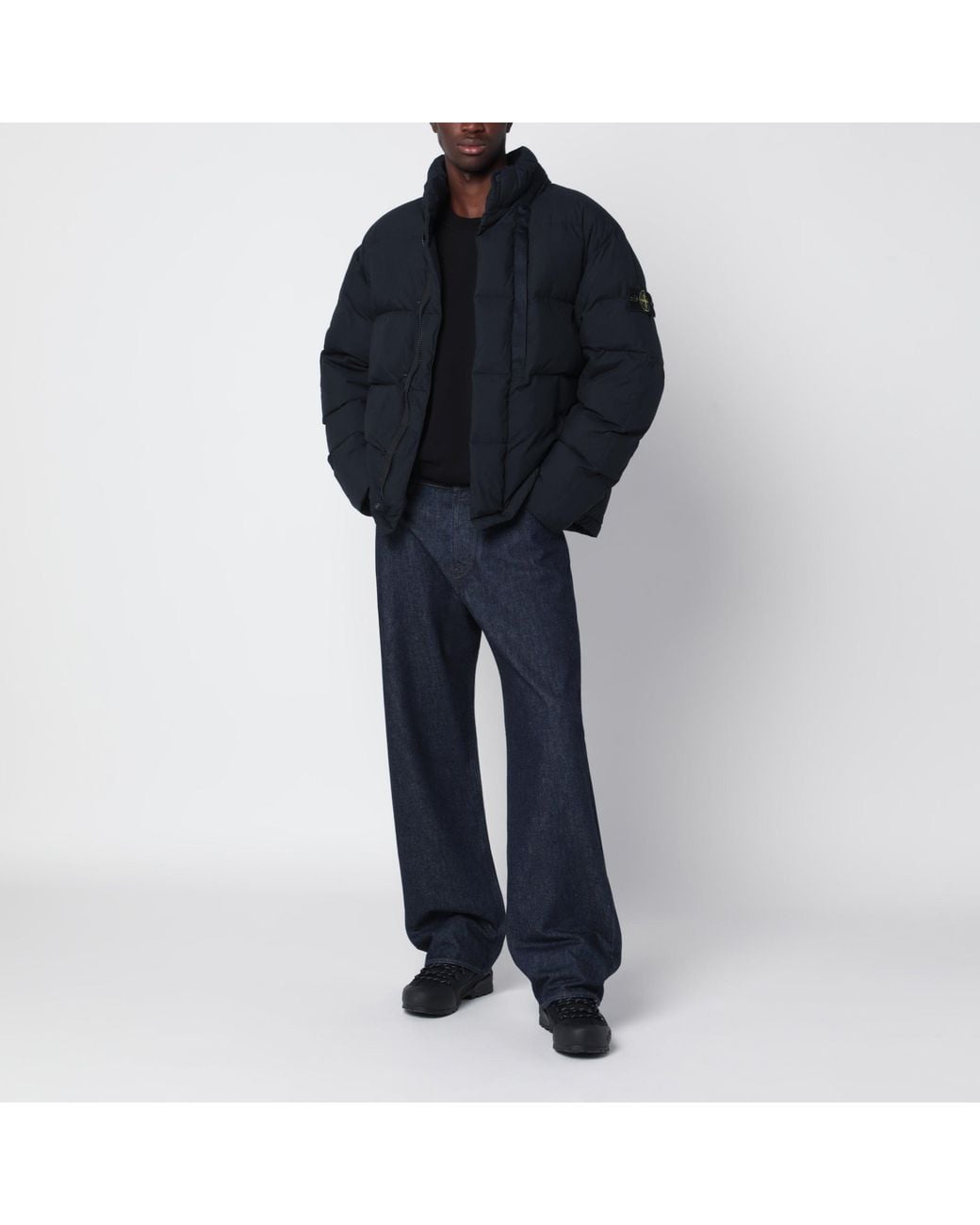 Stone Island Blue Down Jacket for men