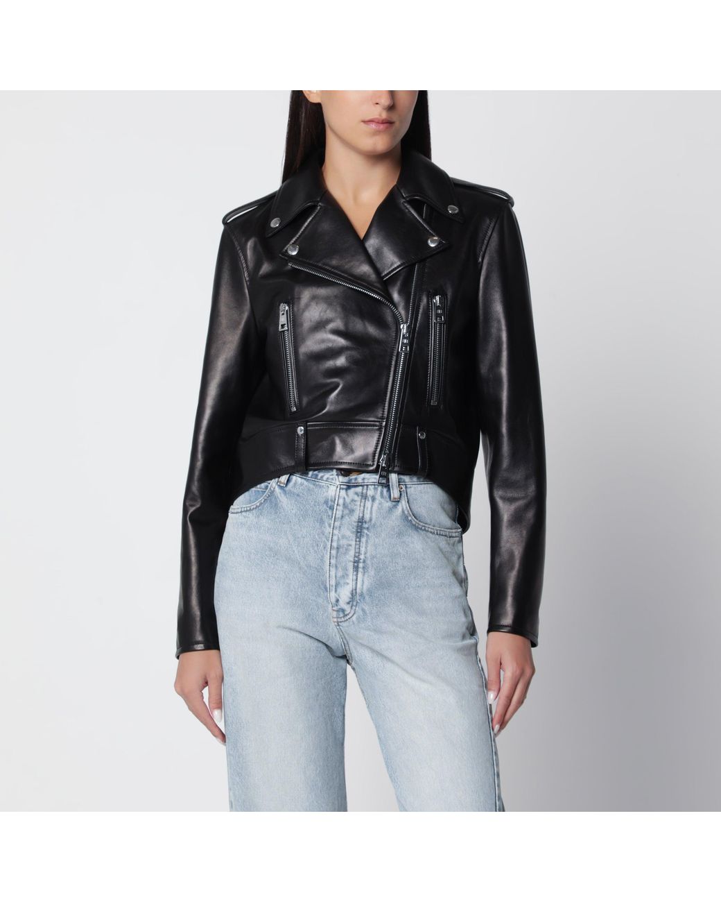 Balenciaga Black Leather Biker Jacket
