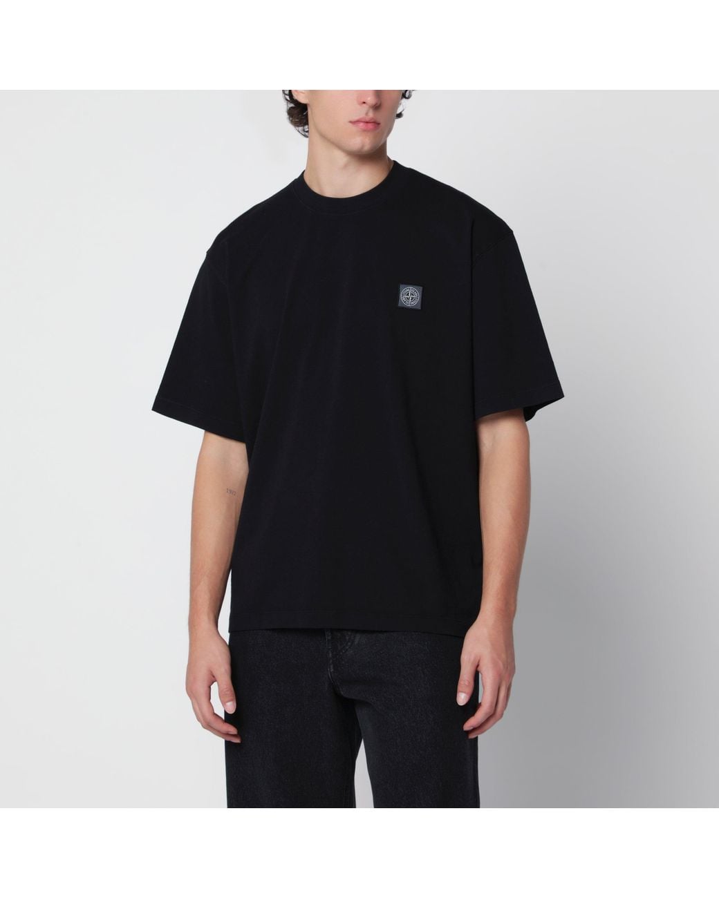 Stone Island Black Short-Sleeved T-Shirt for men