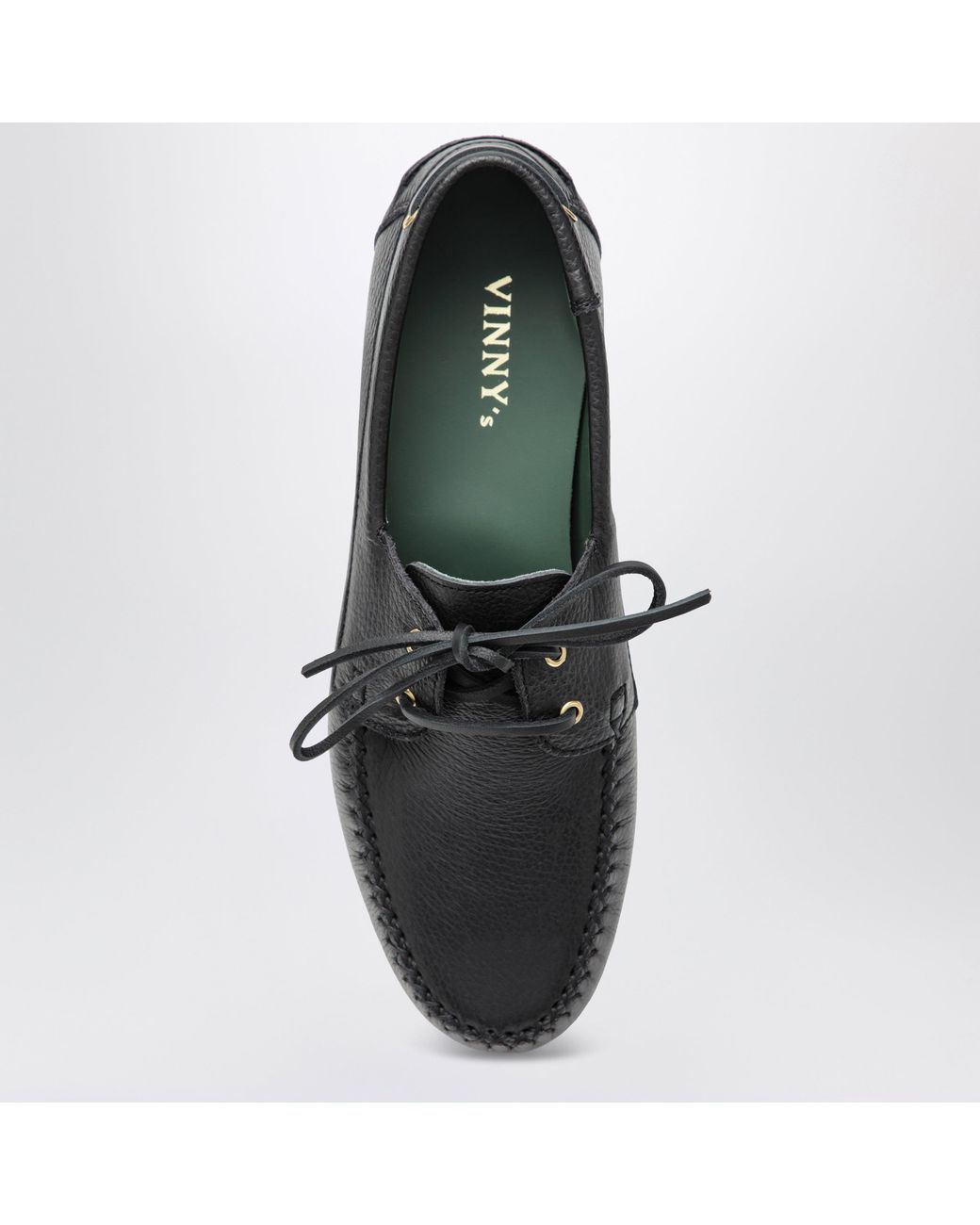 VINNY'S Black Boat Shoe for men