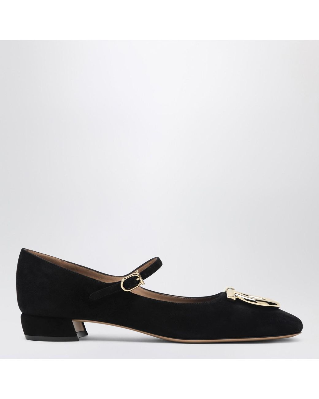 【関税&送料込】Ferragamo Black Gancini Heeled Ballerina In Ferragamo Gancini Heeled Ballerina in Black | Lyst