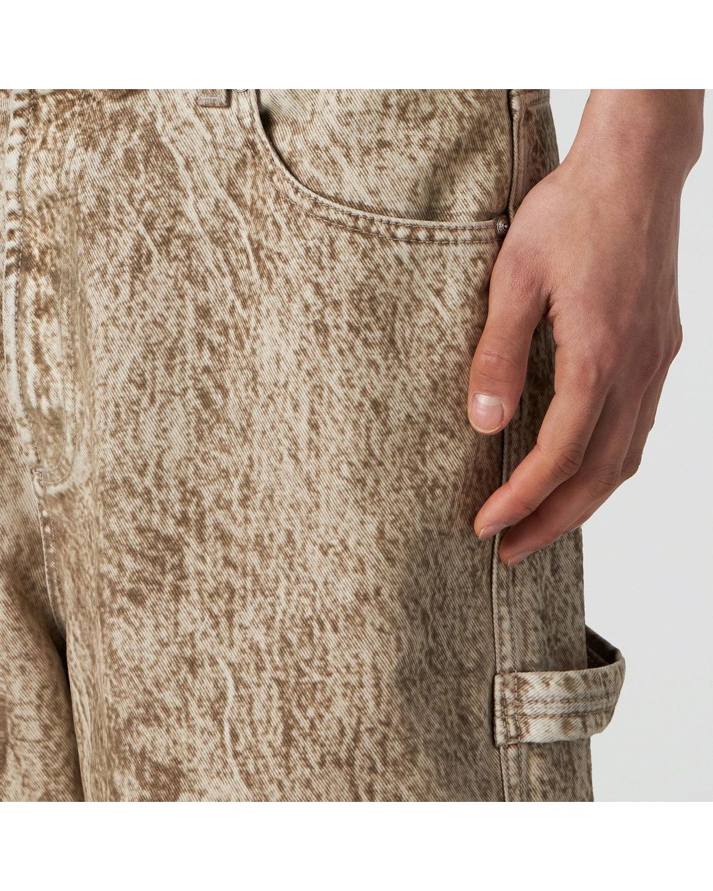 1989 STUDIO Natural Denim Flock Carpenter Pants Camo for men