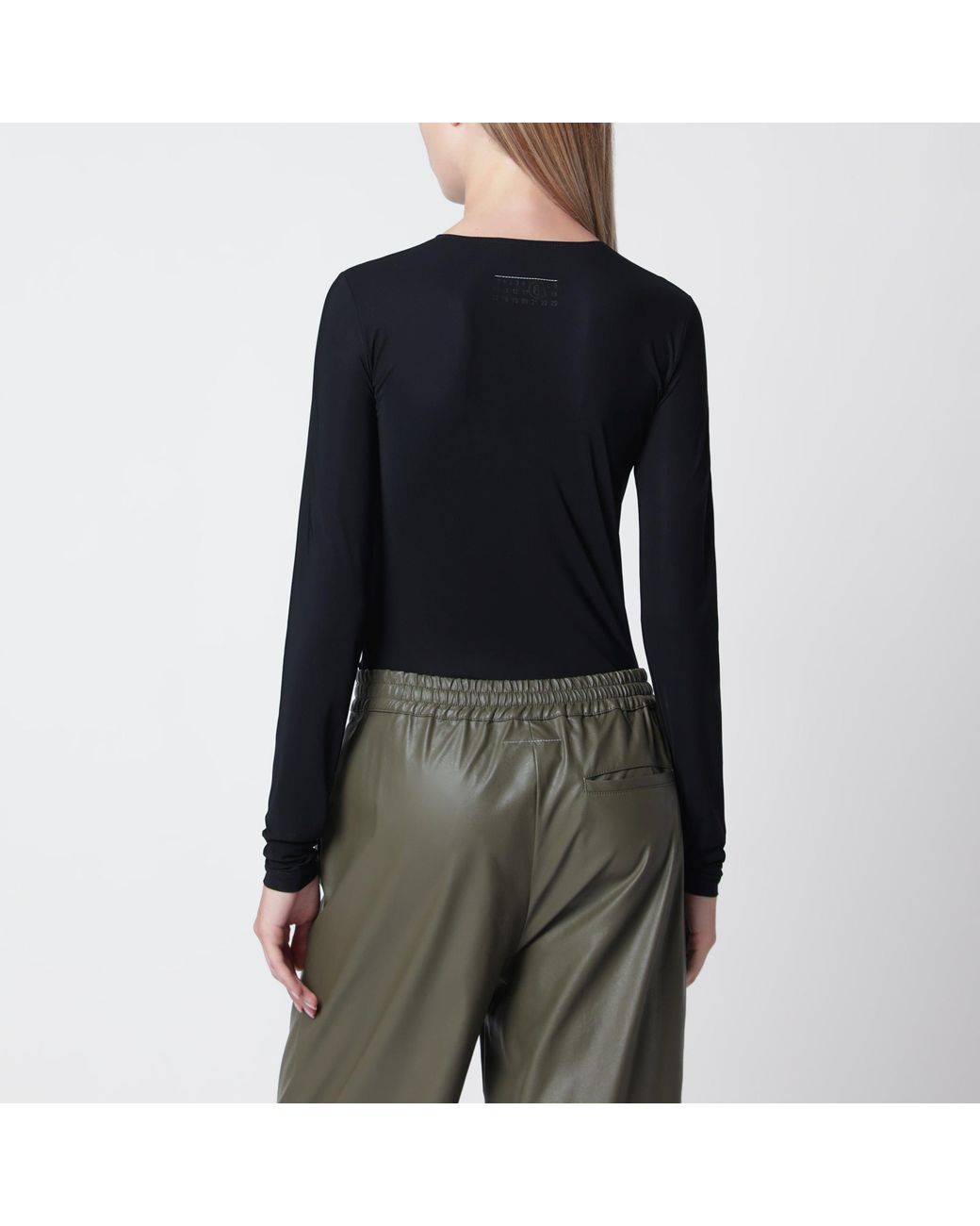 MM6 by Maison Margiela Black Lycra Jersey Bodysuit