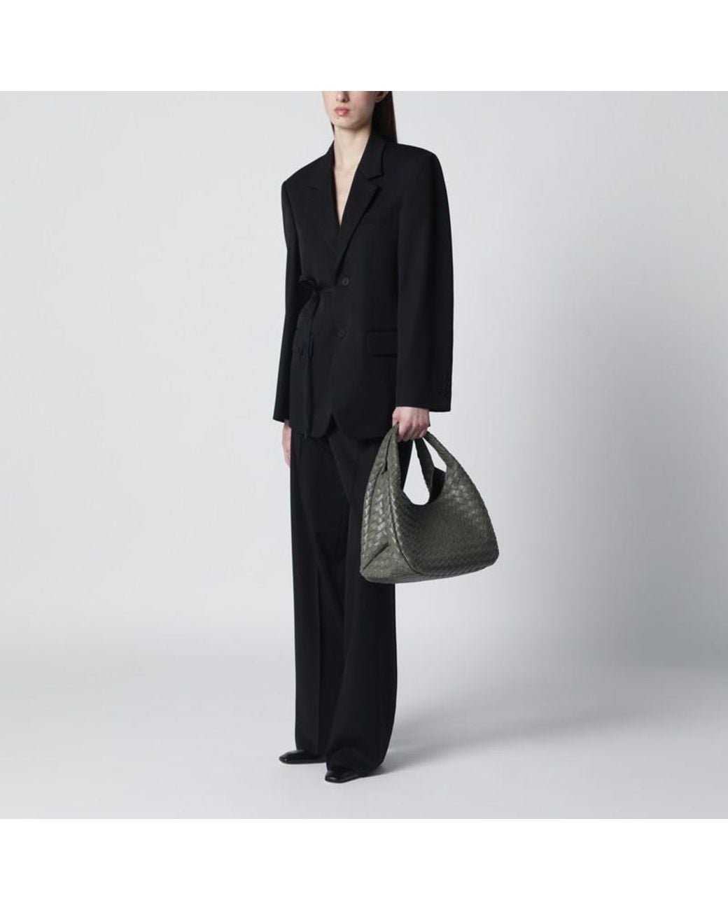 Bottega Veneta Gray Campana Tasche Mittelgroß