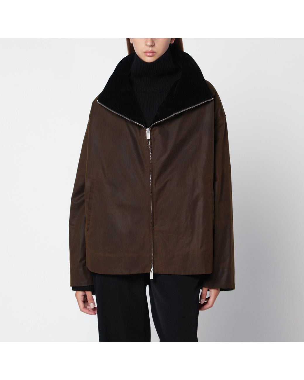 Totême Brown Oversized Dark Sheepskin Coat