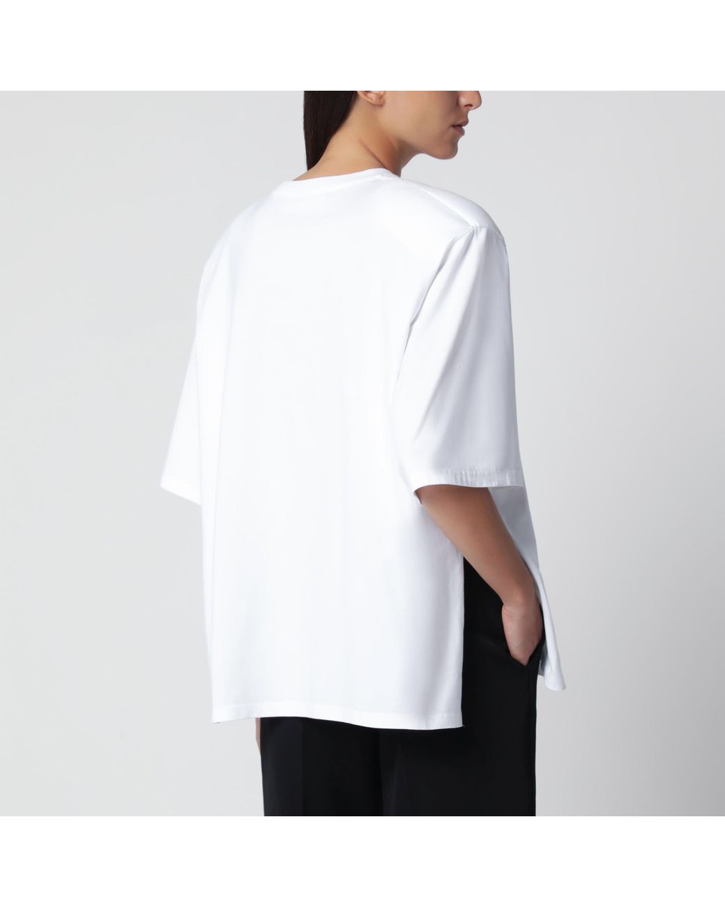 Frankie Shop White Oversized T-Shirt With Structured Shoulders