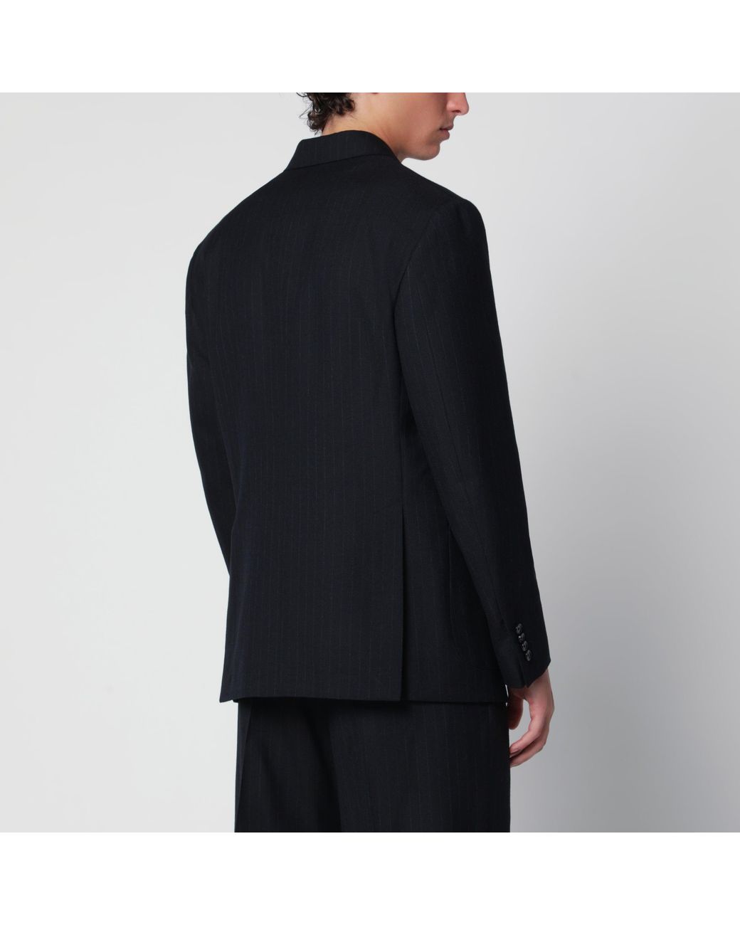 Lardini Black Double-Breasted Jacket for men