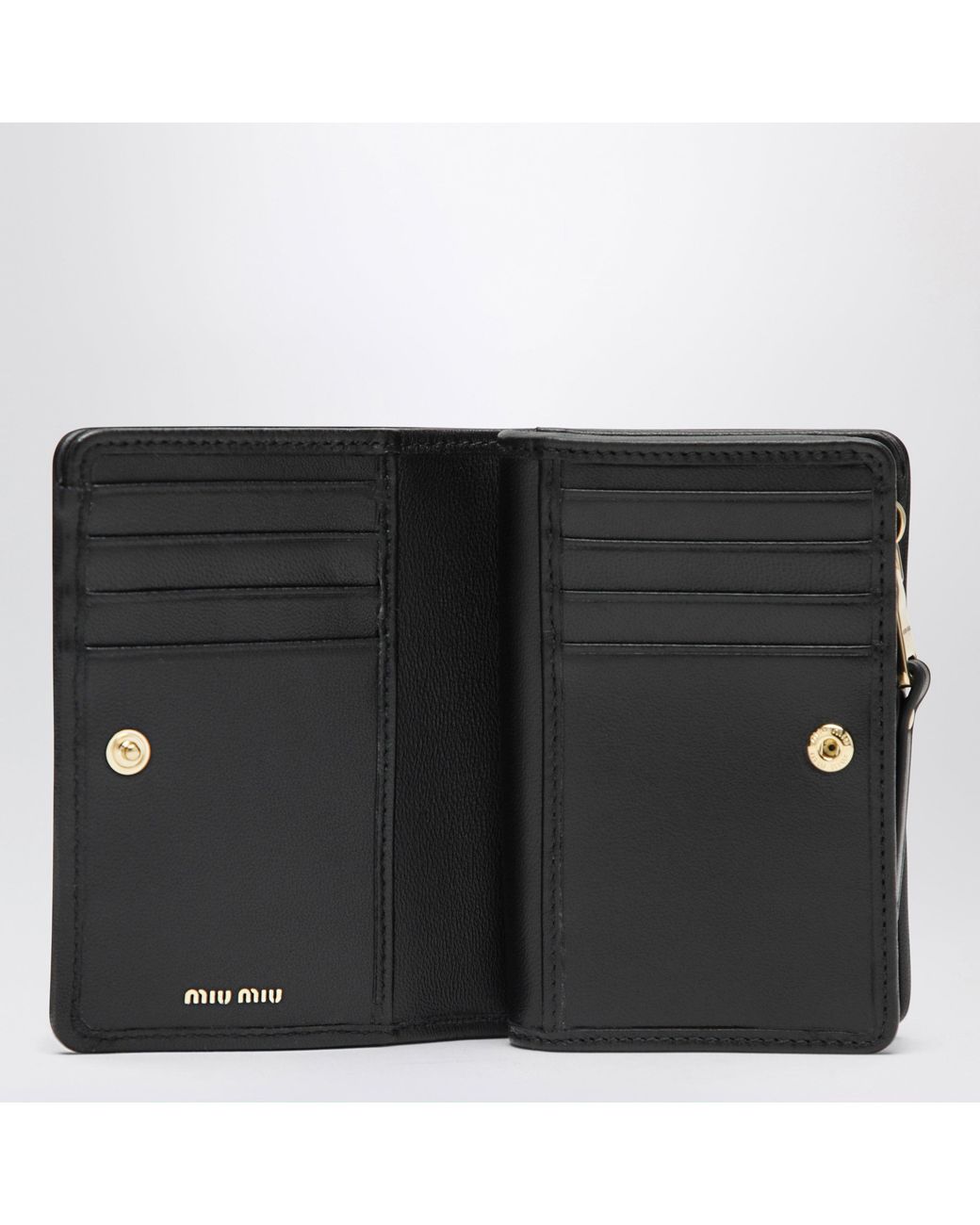 Miu Miu Black Small Matelassé Nappa Wallet