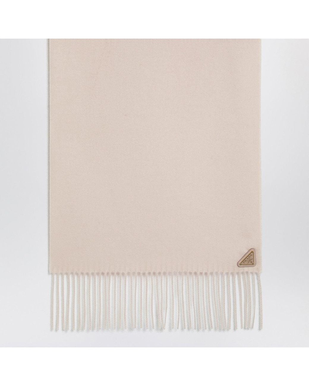 Prada Natural Powder Silk And Cashmere Scarf