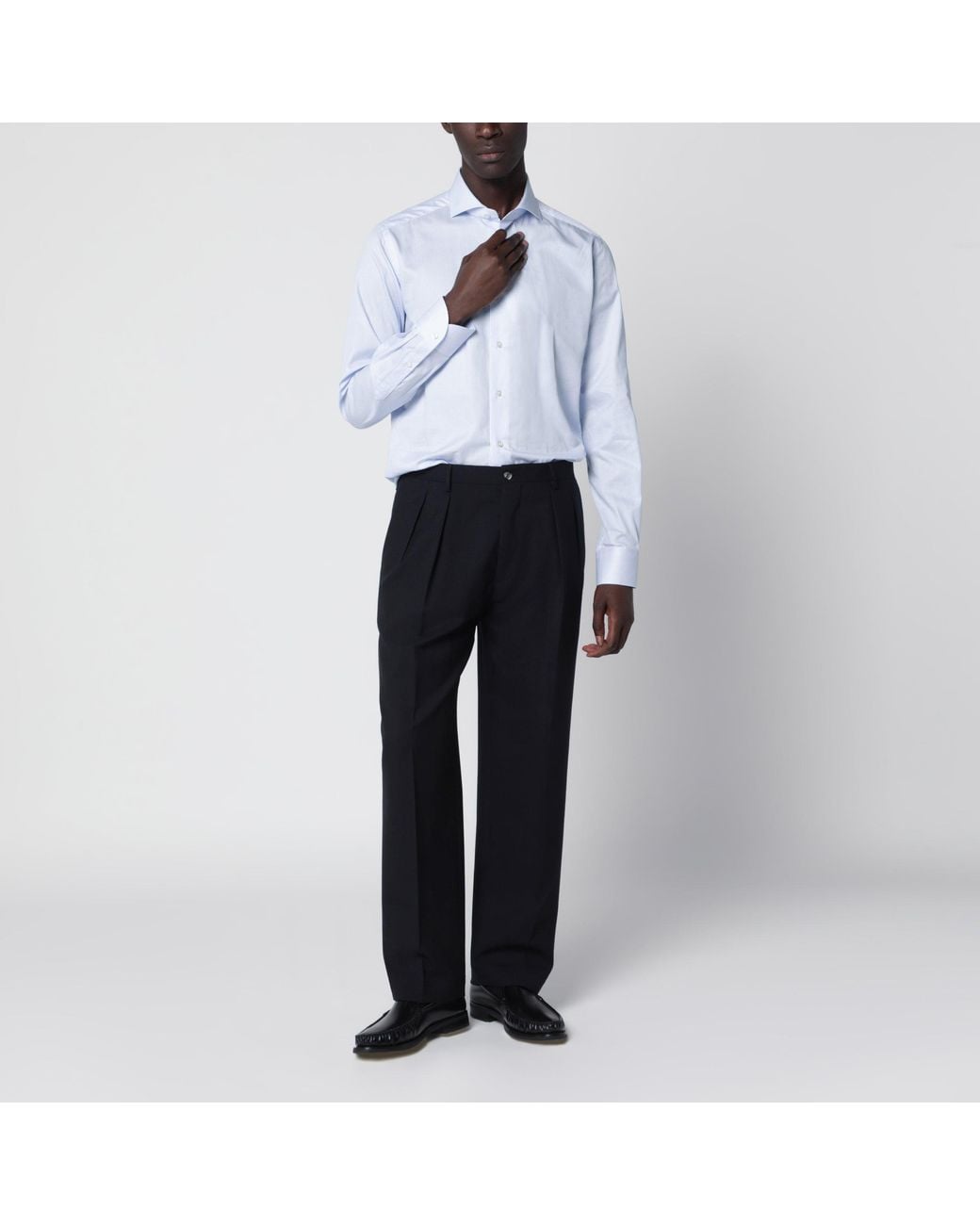 Xacus White Striped Travel Shirt for men