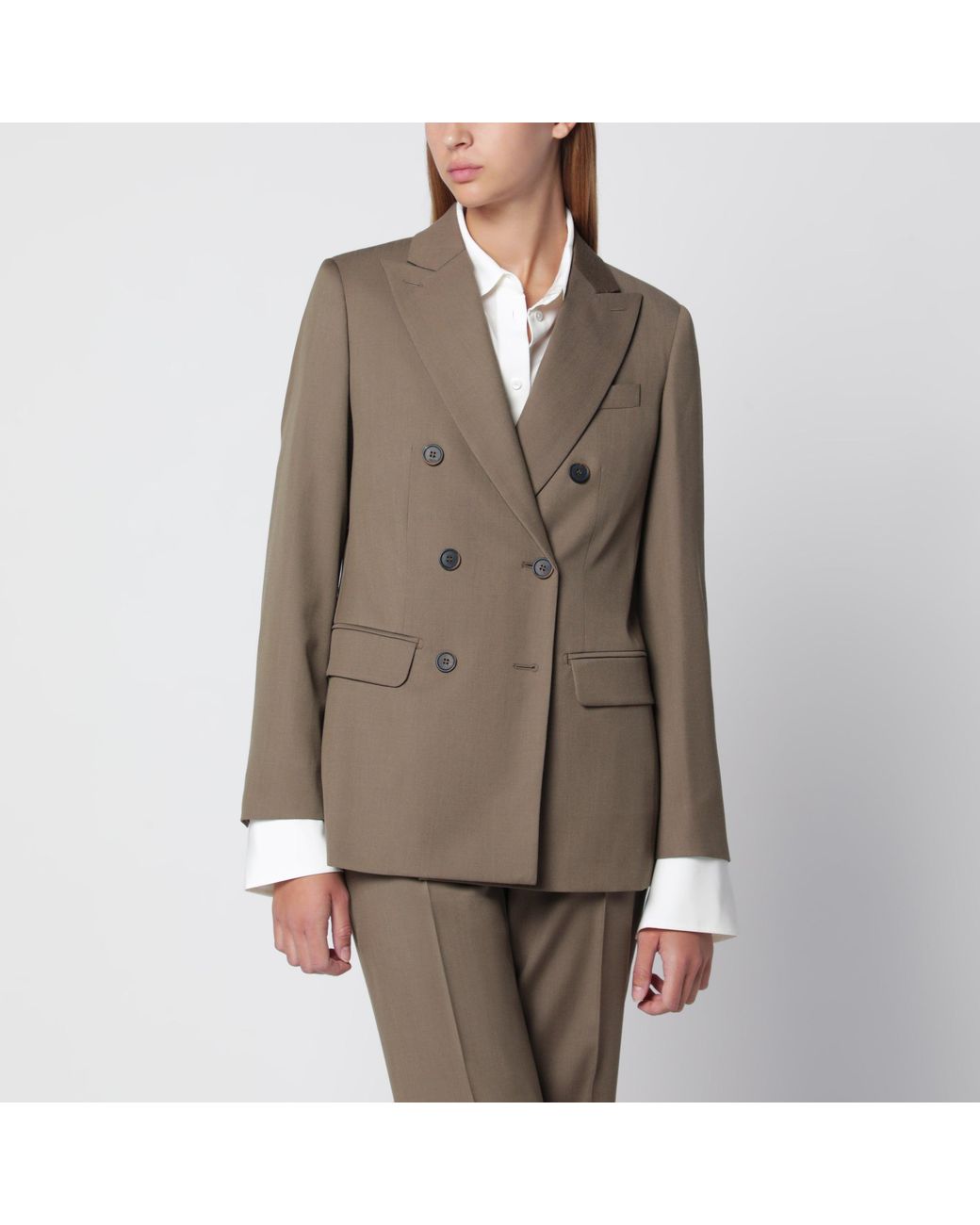 Max Mara Natural Camel Double-Breasted Wool Jacket