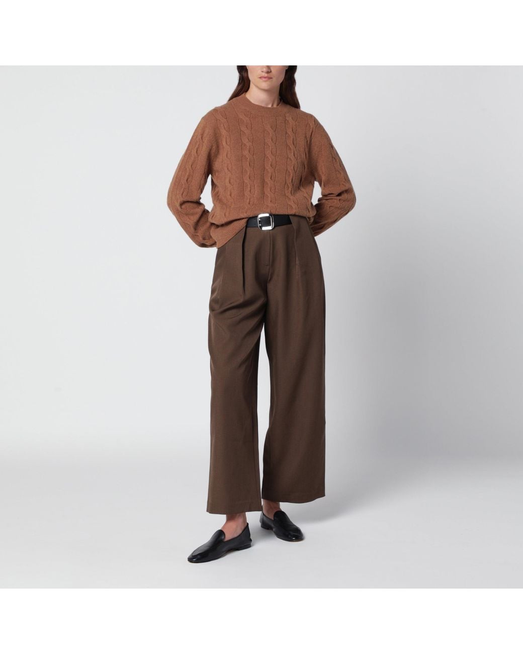 AMI Brown Camel Merino Wool Sweater